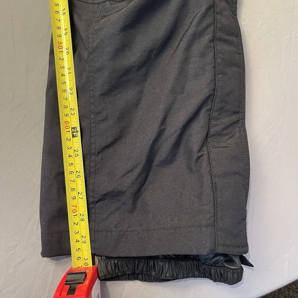 VINTAGE North Face FULL LENGTH SIDE ZIP Insulated Snow Pants Medium Black